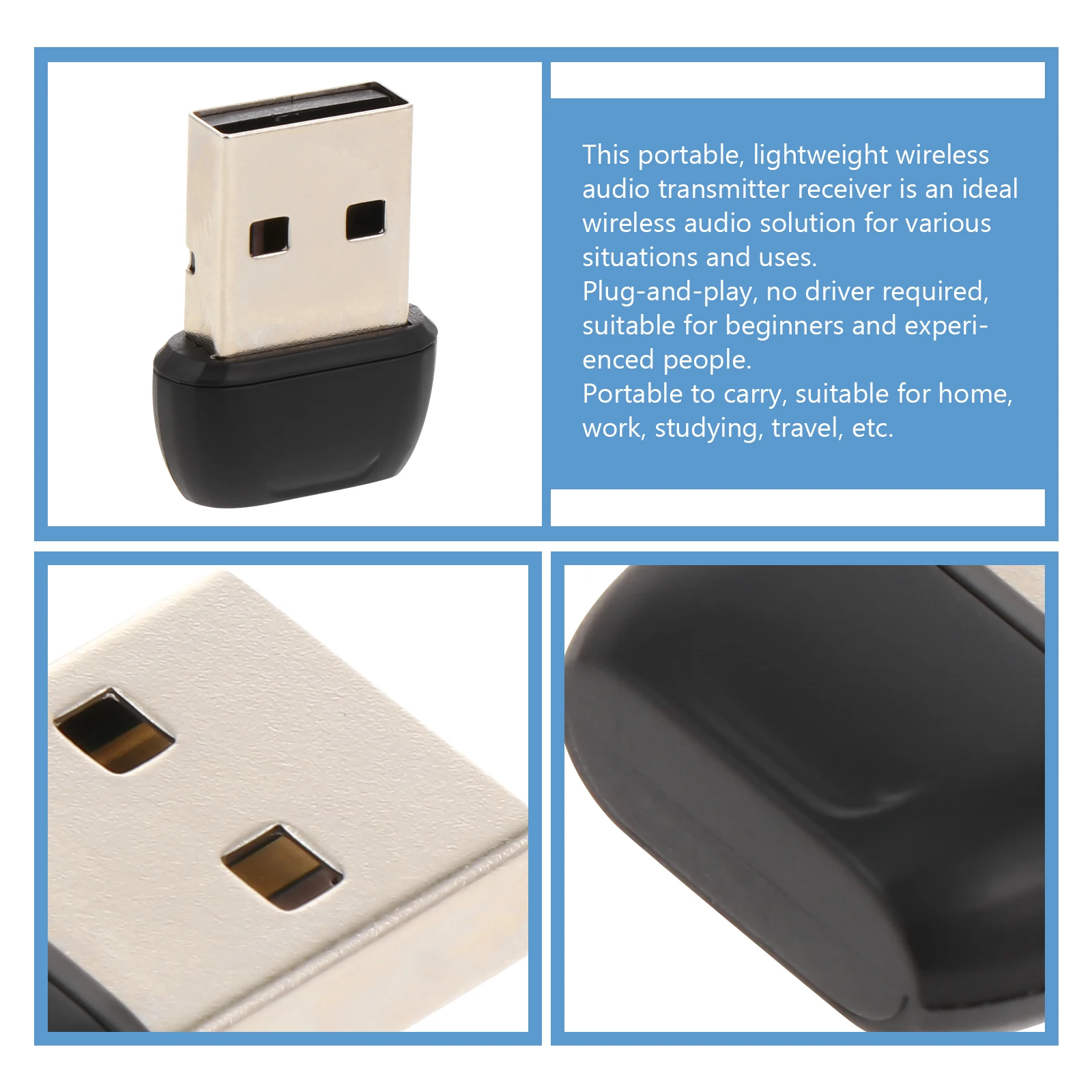 

Keyboard Adapter Portable Audio Receiver USB Wireless Dongle Mouse 5.0