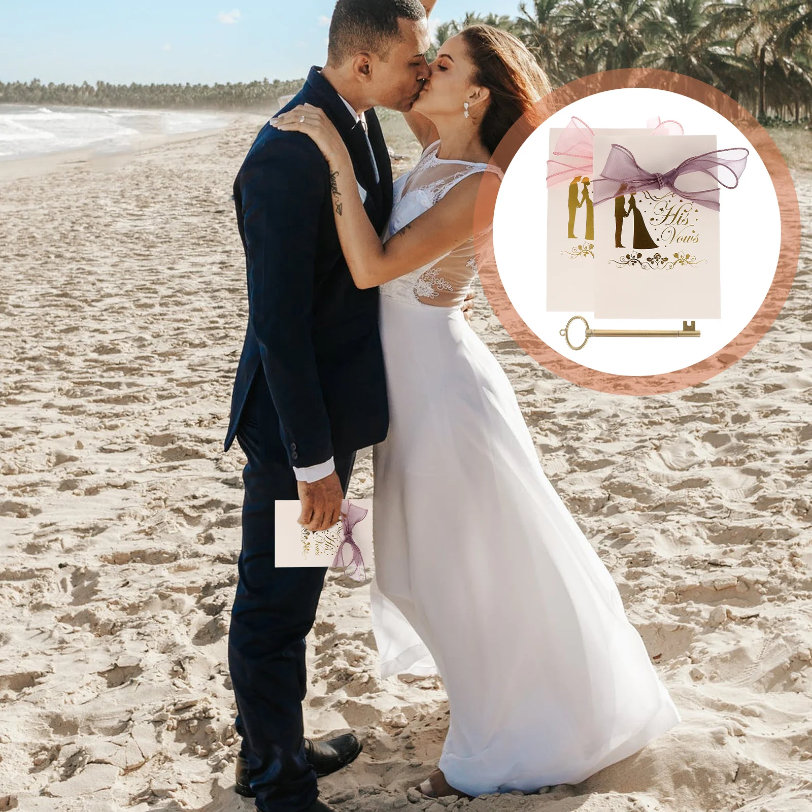 

1 set 1 Set Premium Bow Wedding Books Oath Cards Handy Vows Cards Wedding Supplies Bow Vows Books Bridal Shower Gifts