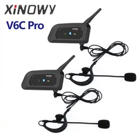 XiNOWY V6C PRO Full Duplex 1200M Fútbol 2 Árbitro Arbitración Gancho para la oreja Auriculares intercomunicadores Bluetooth