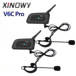 XiNOWY V6C PRO Full Duplex 1200M Football 2 Referee Arbitration Earhook Bluetooth Intercom Headset