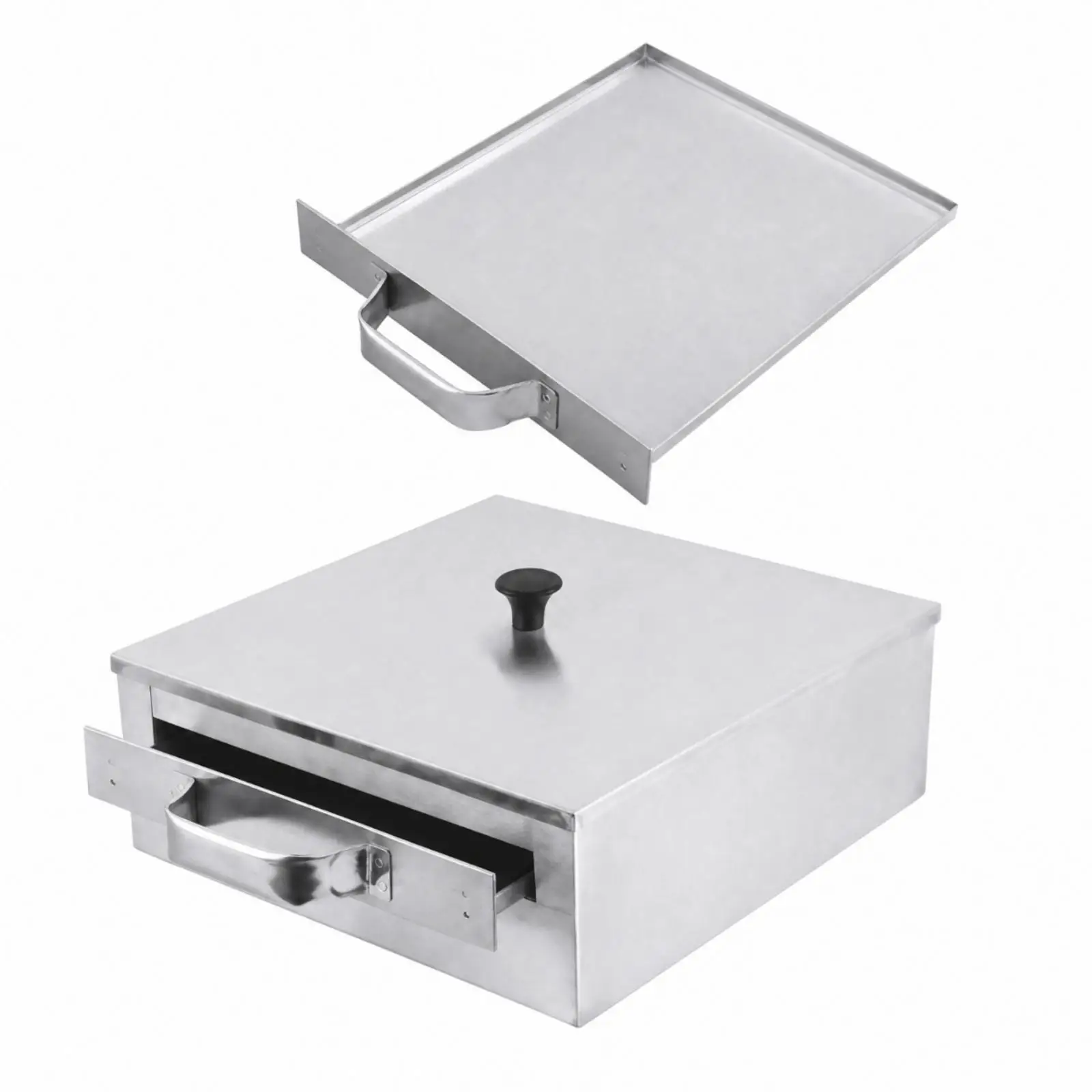 Countertop Rice Noodle Steamer with Pull-out Drawer Compact Stainless Steel Rice Noodle Steamer with Removable Lid