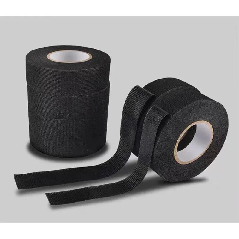 

15M Velvet Harness Wiring Heat-resistant Adhesive Cloth Fabric Tape Loom Car Automotive Electrical Heat Cable Protection 9-50MM