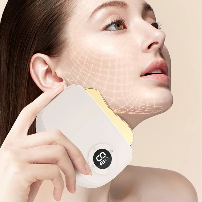 Electric Bian Stone Facial Tool, Heated Gua Sha for Skin Firming & Revitalizing Experience, Rechargeable Home Device