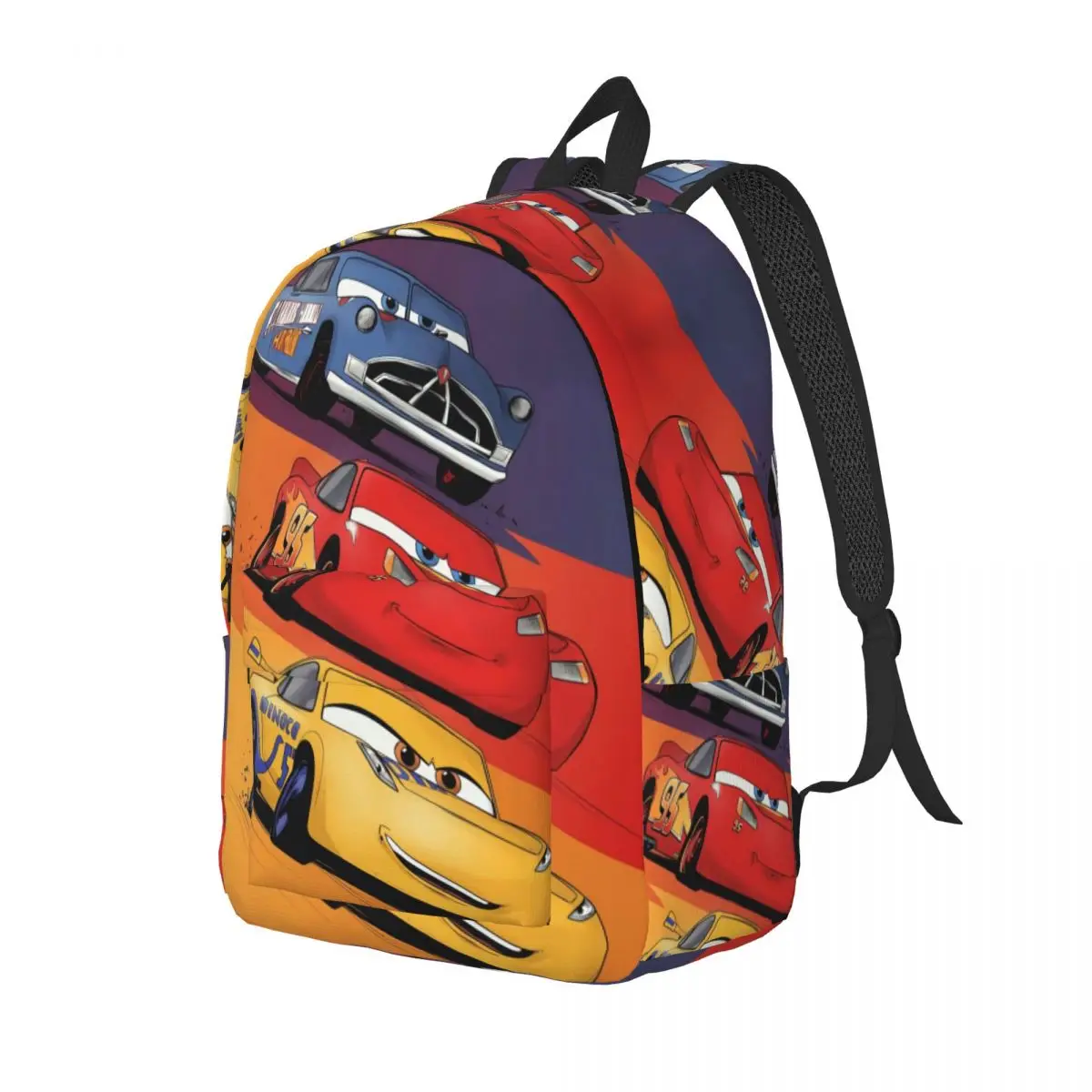 Custom Lightning McQueen Racing Car Travel Canvas Backpack Women Men School Computer Bookbag College Student Daypack Bags