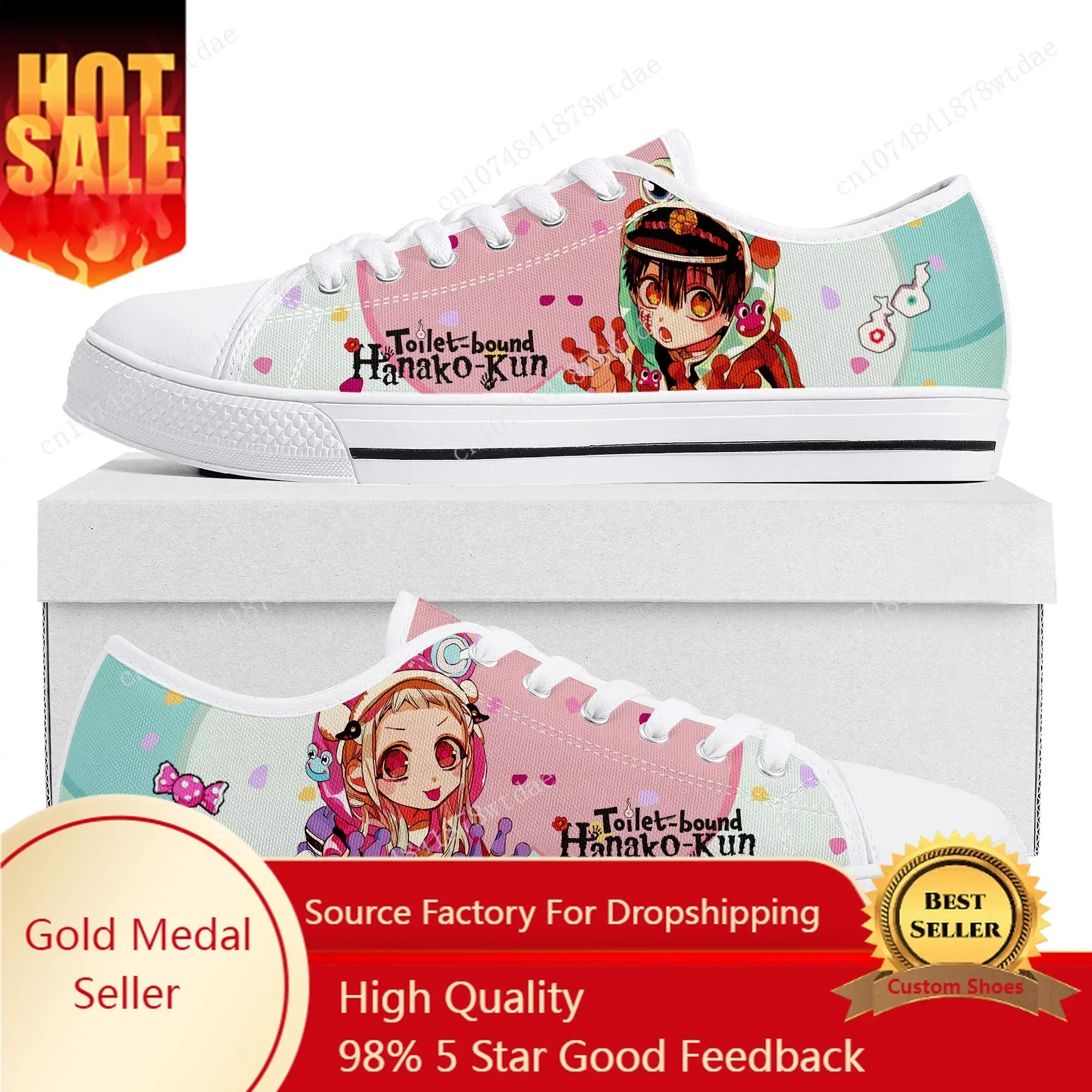 Toilet Bound Hanako kun Low Top Sneakers Womens Mens High Quality Canvas Sneaker Couple Comics Manga Custom Made Shoes
