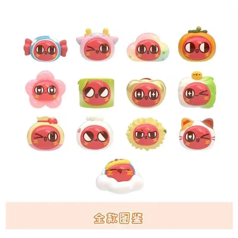 Originele Rode Kleine Boon Mengli Rode Geluk op Hoofd Serie Blind Tas Rode Kleine Boon Perifere Beeldjes Mini Beeldje Blind Box