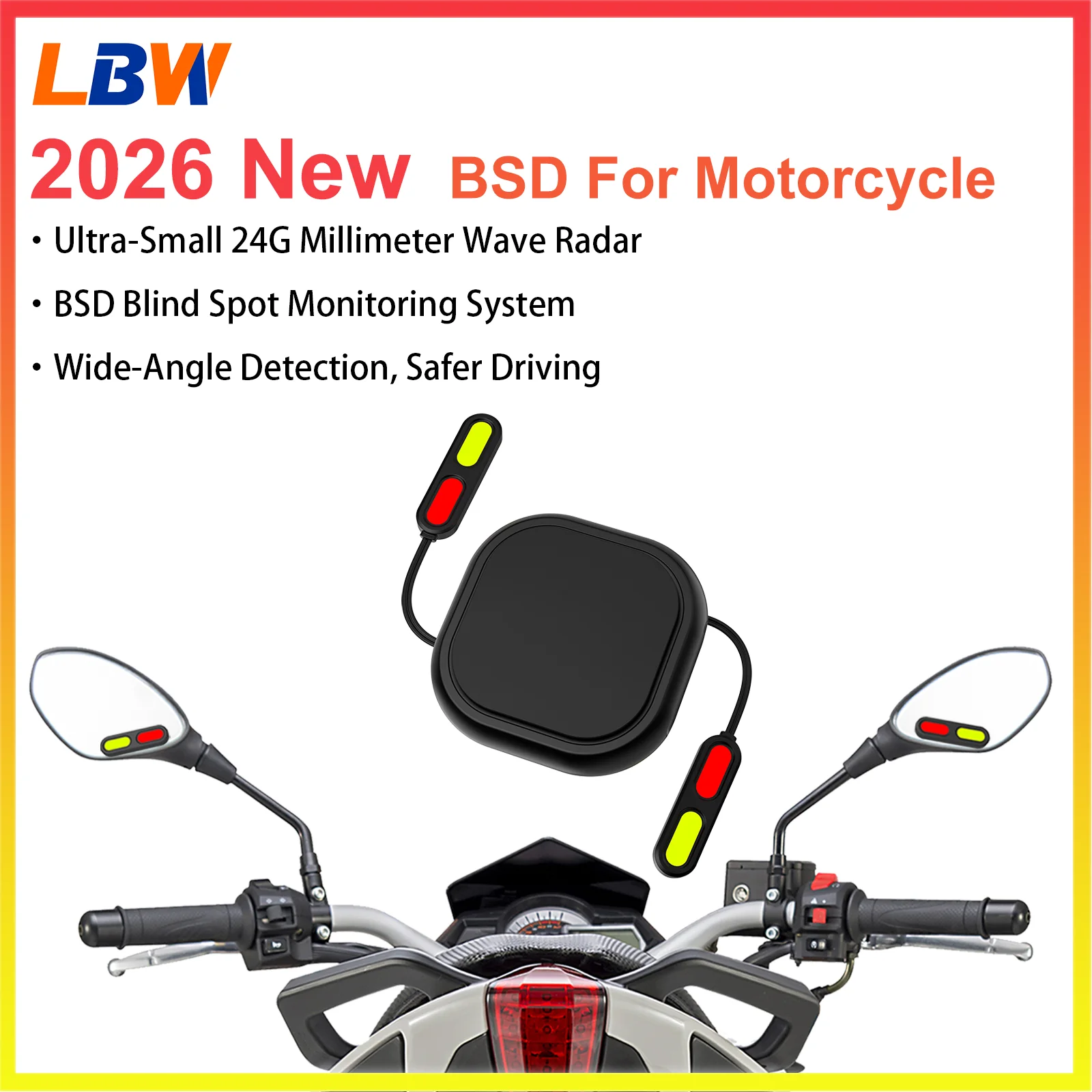 Motorcycle Safety Kit 24GHz BSD Radar Blind Spot Monitor & Lane Change Alarm IP67 Waterproof Moto Warning System Accesorios Moto
