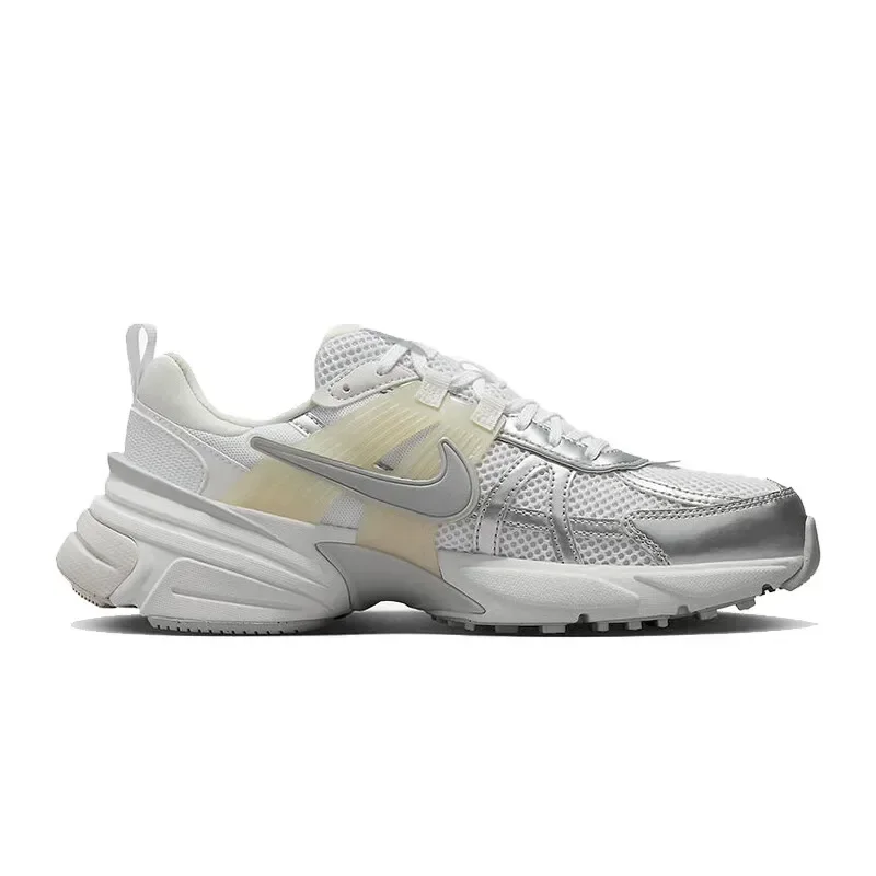 Nike v2k run low tênis masculino e feminino na moda retro tênis macio e confortável leve e respirável cinza