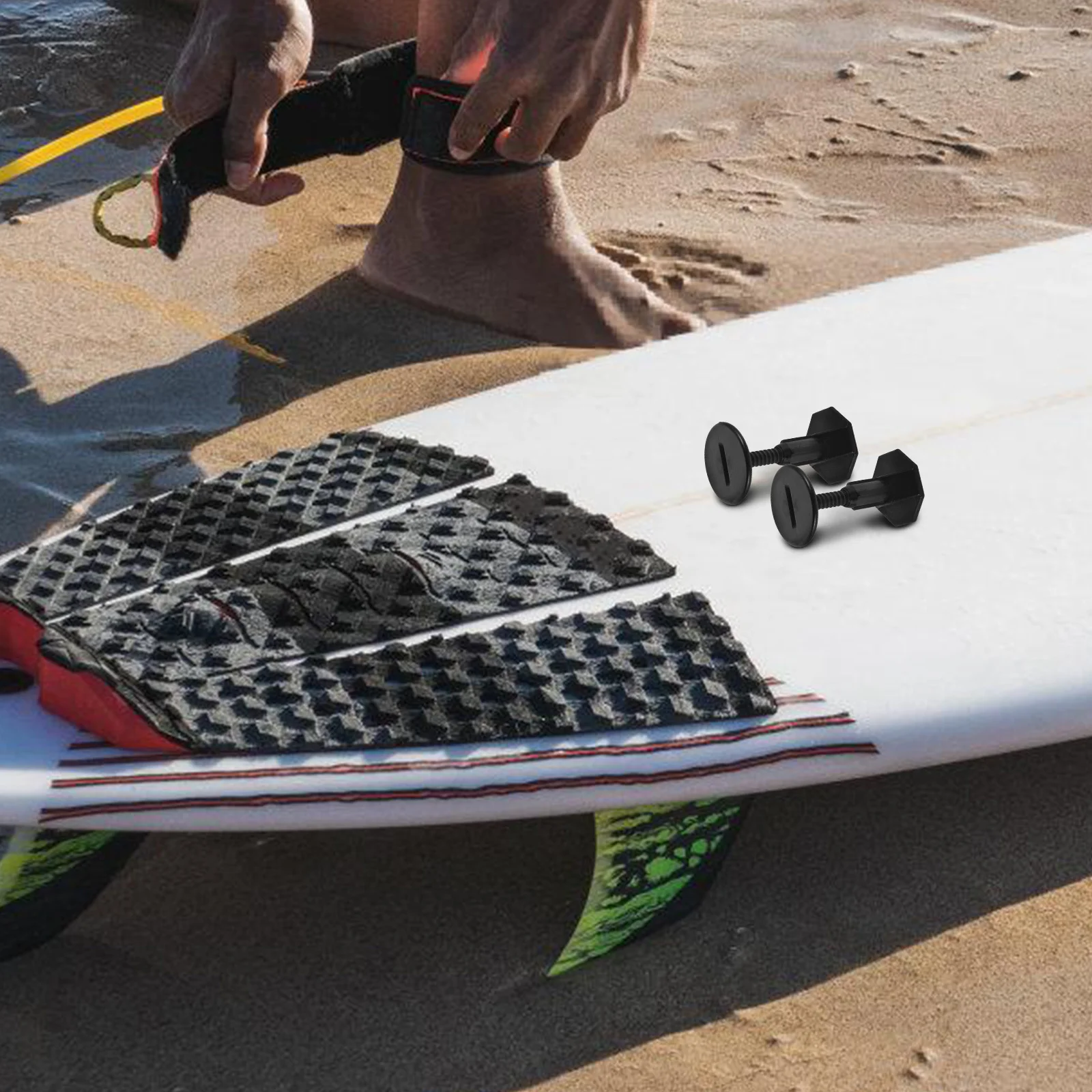 

2Pcs Surfboard Leash Plug Premium PVC Sturdy Surf Board Leg Chain Fixing Tool Corrosion Resistant Surfing Safety Gear