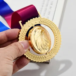 Custom Metal medal for basketball game, gold, silver and bronze champion, excellent student Marathon, 1Pc