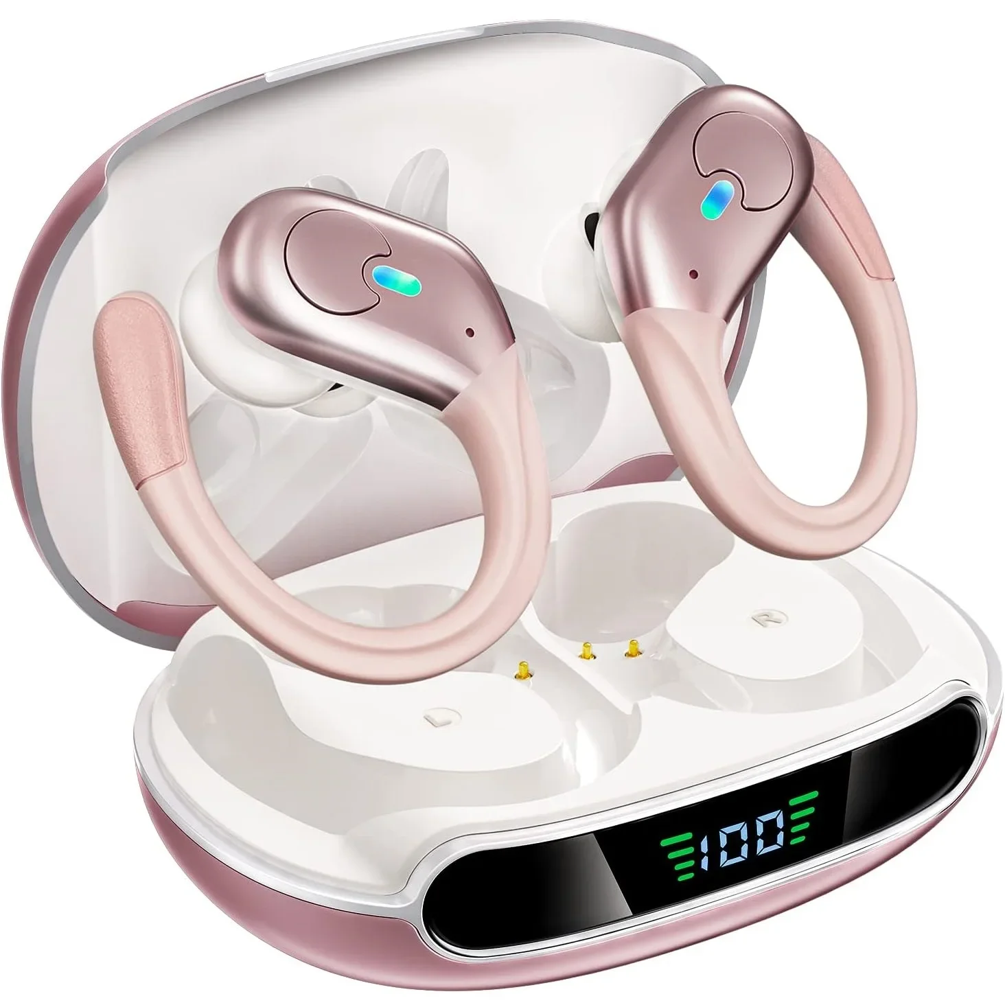 BX30 Bluetooth 5.4 écouteurs IPX7 étanche sans fil casque avec ENC suppression du bruit micro basses profondes pour le sport entraînement salle de sport