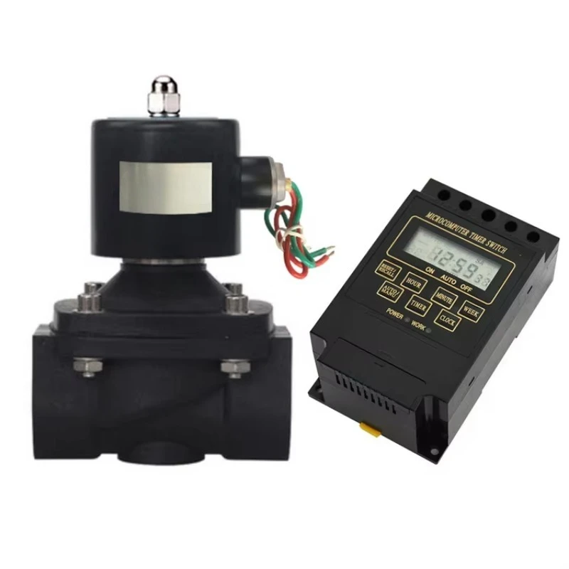 220VAC DN40 1.5 Inch Normally Closed Anti-corrosive Plastic Garden Irrigation Water Fountain Solenoid Valve With Water T