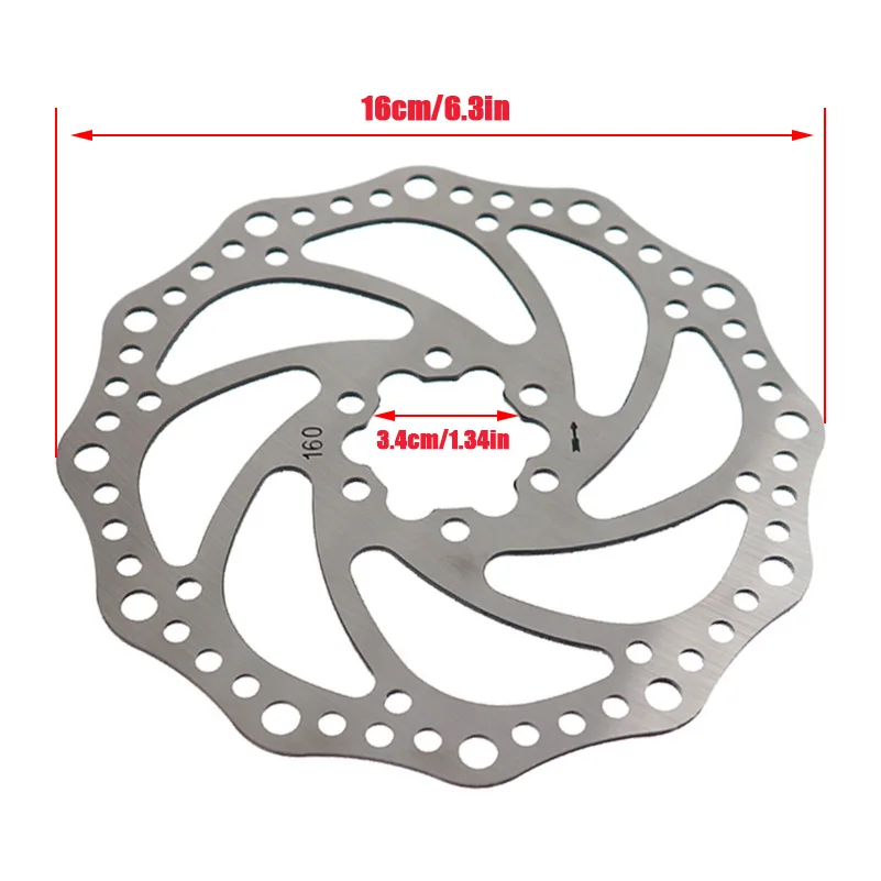 Bicycle Brake Rotors Ultarlight Steel  Efficient Cooling Bike Disc Brake Rotor 160mm Hydraulic Brake Disc Rotor Durable