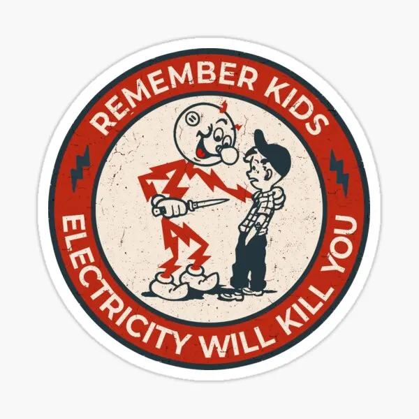 Reddy Kilowatt Remember Kids Electricit  5PCS Stickers for Window Background Living Room Car Room Decor  Stickers Cartoon Laptop