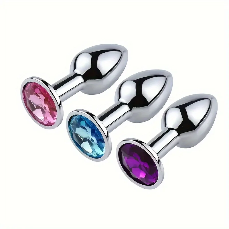 1PC Luxury Metal Butt Toys Heart Shaped Anal Trainer Jewel Butt Plug Kit SM Adult Gay Anal Plugs