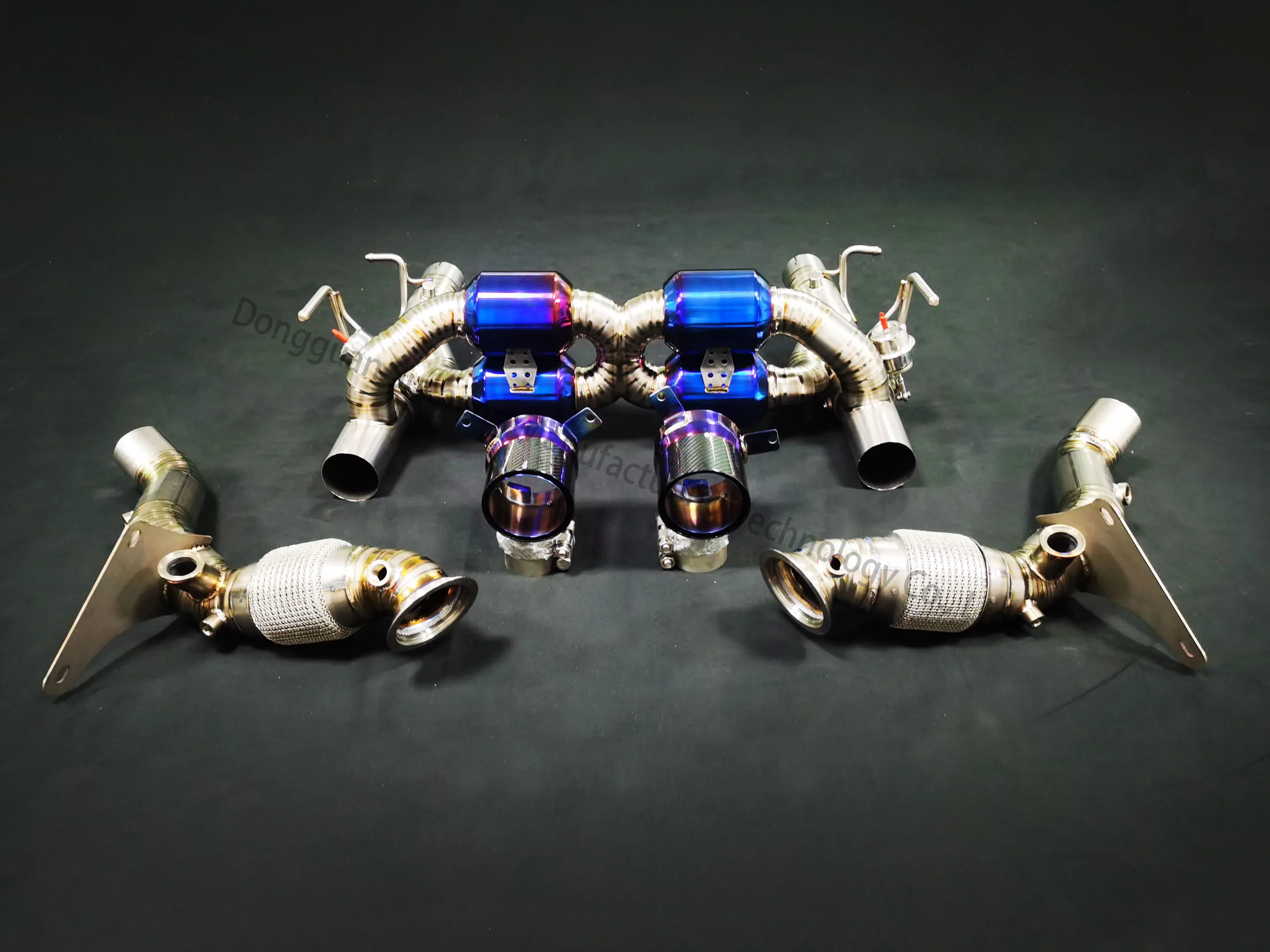 Racing Car Titanium Exhaust Pipe Systems Vacuum Valve Muffler Catback for Ferrari F8  with Tips
