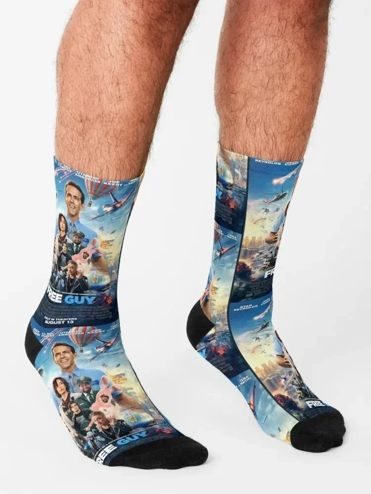 Free Guy Movie (2021) Socks cool Hiking boots with print football Socks Ladies Men's