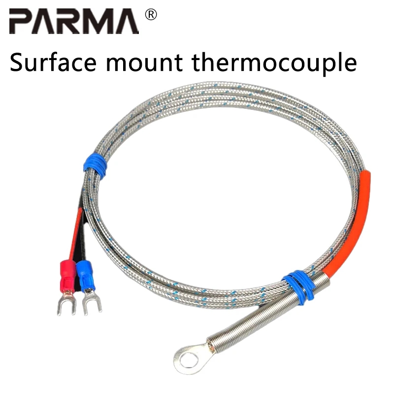 Gasket and patch type surface and end face thermocouple M6 round hole cold pressure nose probe K-type temperature sensor