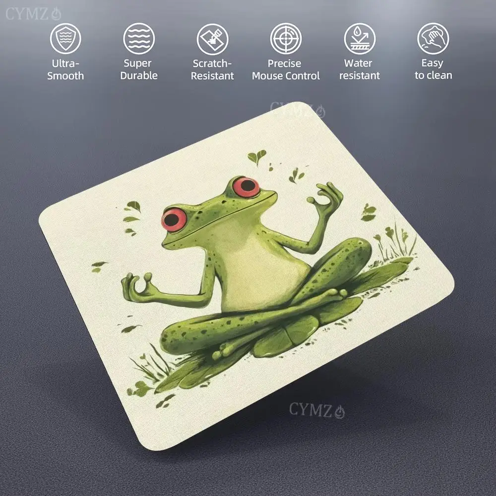Cute Frog  Mouse Pad Small Office Table Mats Computer Accessories Washable Non-slip Rubber with Precision Lock Edge