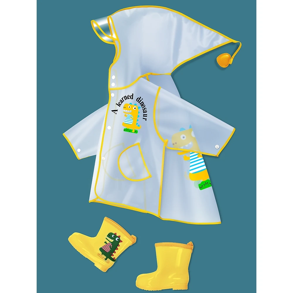 

Children's Raincoat Baby Kindergarten 2024 New Primary School Rain Boot Set Boys And Girls Faionable Cloak Waterproof Full ...