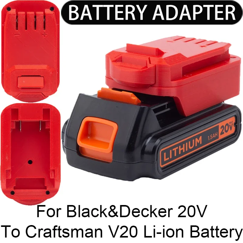 Battery Adapter/Converter for Craftsman V20 Li-Ion Tools Converts to BLACK&DECKER 20V Li-Ion Battery Adapter