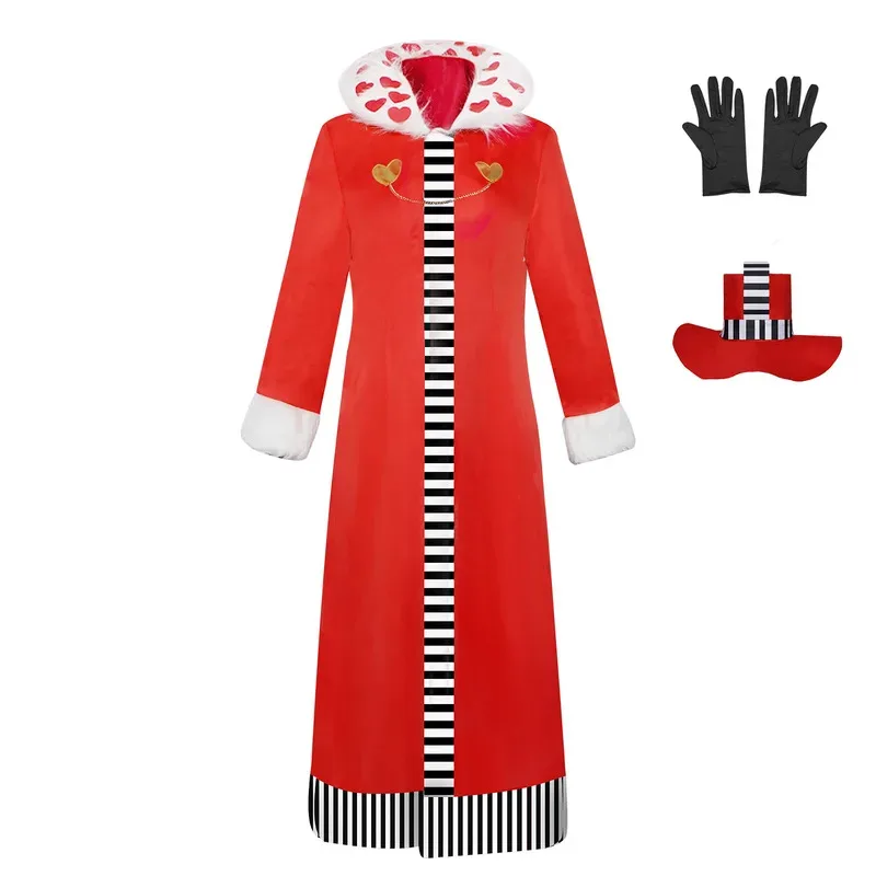 

CyValentino Cosplay Anime Hazbin HazbinHotel Hotel Roleplay Costume Men Women Long Red Coat Uniform Halloween Christmas Party Su