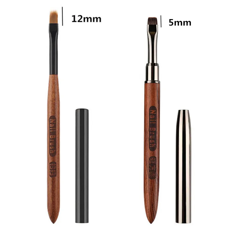 Pinceaux de manucure à double usage, 2 pièces, brosse dégradée de Gel, stylo de dessin de ligne Ultra fine, outils de peinture de conception d'art d'ongle à double extrémité