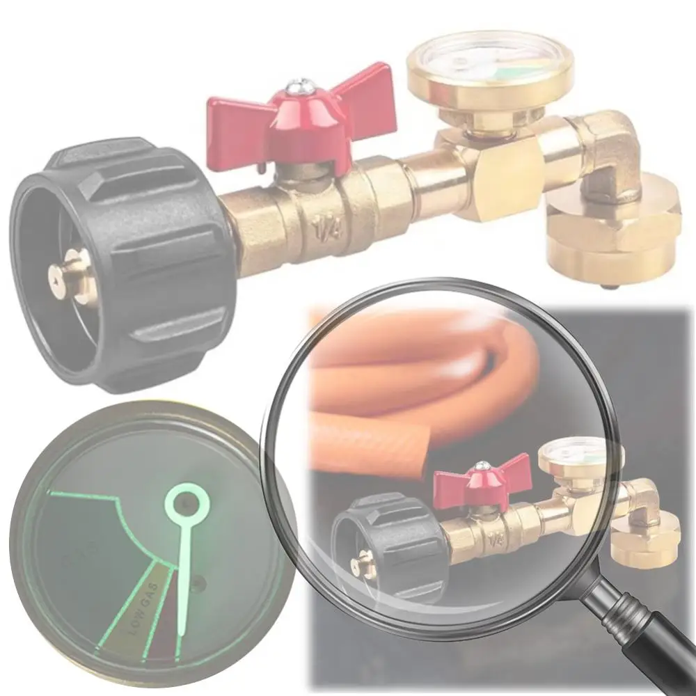 

Адаптер для заправки пропаном QCC1 с регулирующим клапаном (вкл/выкл), угловой адаптер для заправки пропаном для кемпингового гриля, для баллонов 1 фунт