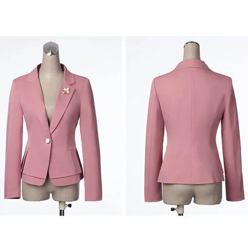 Femmes courtes printemps et automne nouvelle taille mince Blazer professionnel vêtements de cérémonie vestes élégantes haute qualité drapé costume veste