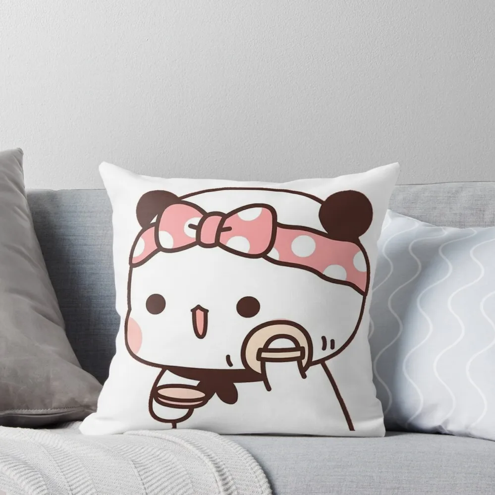 Bubu Is Making Up To Go Out With Dudu Throw Pillow Sofa Covers Anime Bed pillowcases pillow pillowcase pillow