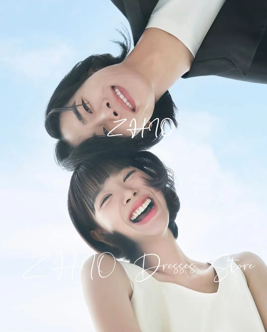 ZHIO シンプルなシャーリングショートウェディングパーティードレスアイボリーサテンスパゲッティストラップミニ韓国写真撮影ブライダルレセプションドレスカスタマイズ