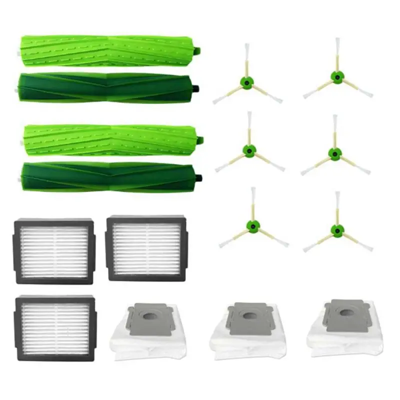 GOOD-For Irobot Roomba I7 I7+ E5 E6 Robot Vacuum Cleaner Replacement Accessories Roller Brush Hepa Filter Dust Bag Side Brush
