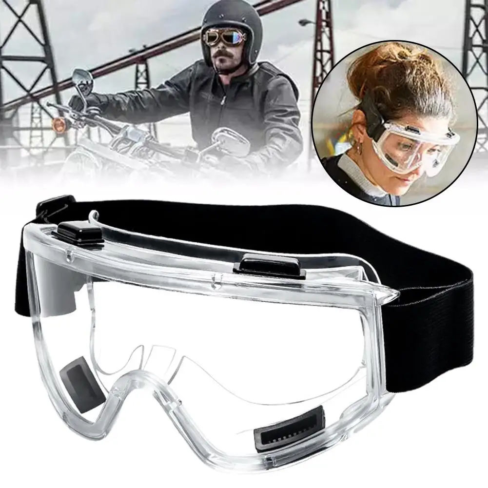 

New Motorcycle Safety Goggle Anti Dust Proof Work Lab Eye Safety Len Research Eyewear Industrial Glasses Protection Clear J3R9