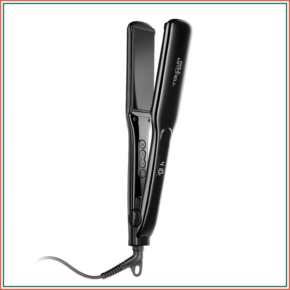 

Ceramic Flat Iron, Adjustable Heat Settings up to 410°F for Smoothing & Straightening, Beveled Edges
