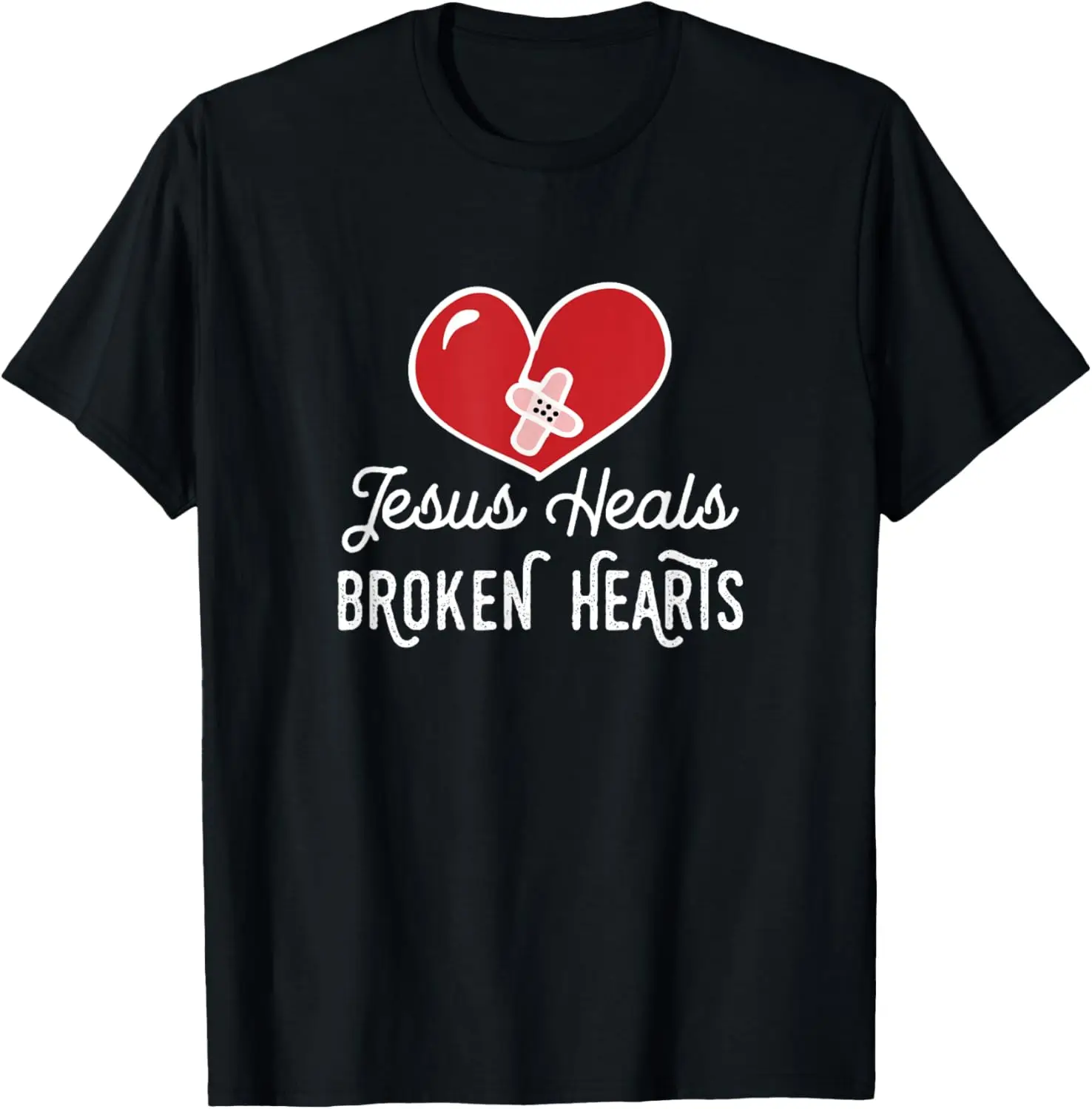 Inspirational Christian T-Shirt Jesus Heals Broken Hearts T-Shirt Unisex Summer Streetwear Tops Couple Kawayi Camiseta Hombre