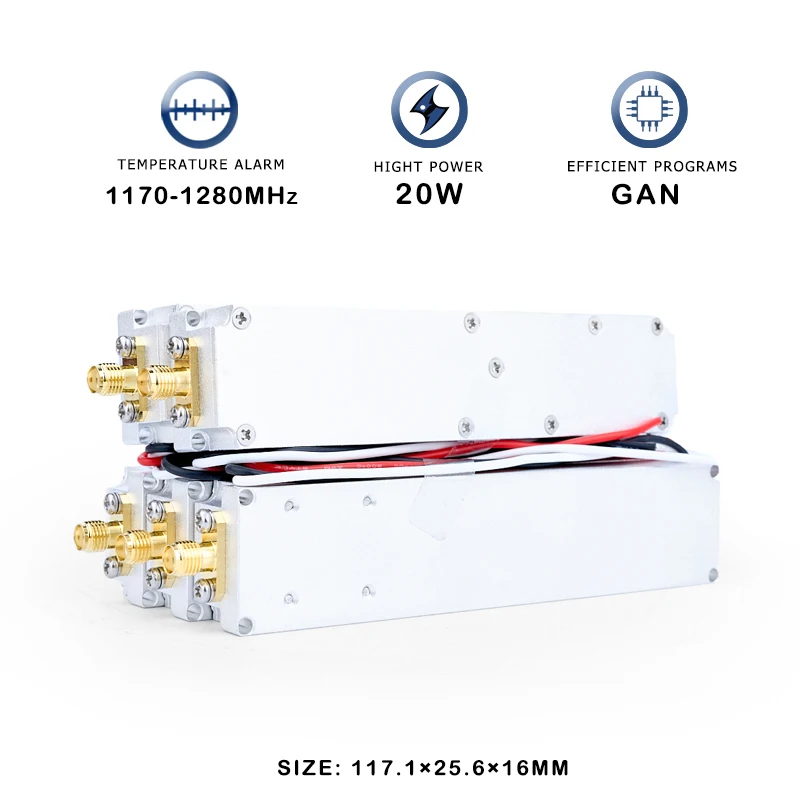 20W 1170-1280MHz C-UAS Blocking Anti FPV Defence Module System RF Power Amplifier Jamming PA UAV Anti-Drone GaN