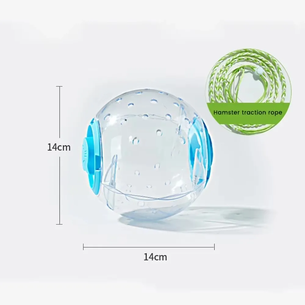 2025 14cm/18cm pelota de ejercicio para hámster cuerda de tracción transparente pelota para correr suministros multiusos multifunción para mascotas