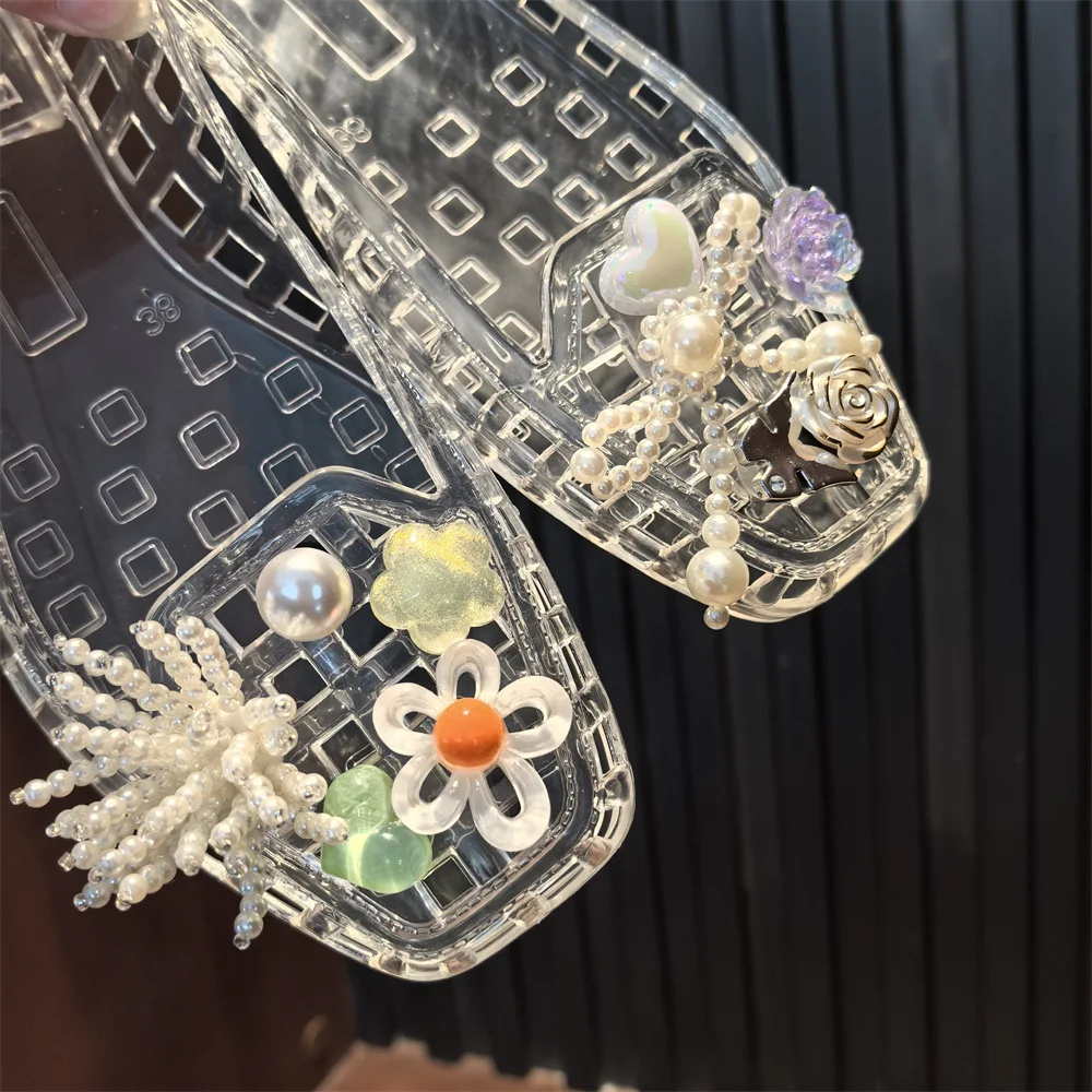 

Colorful Handmade Beaded Jelly Shoes Buckles Women's sandals Flower Clips DIY Decorative Shoe Flower Slippers Colorful Buckles