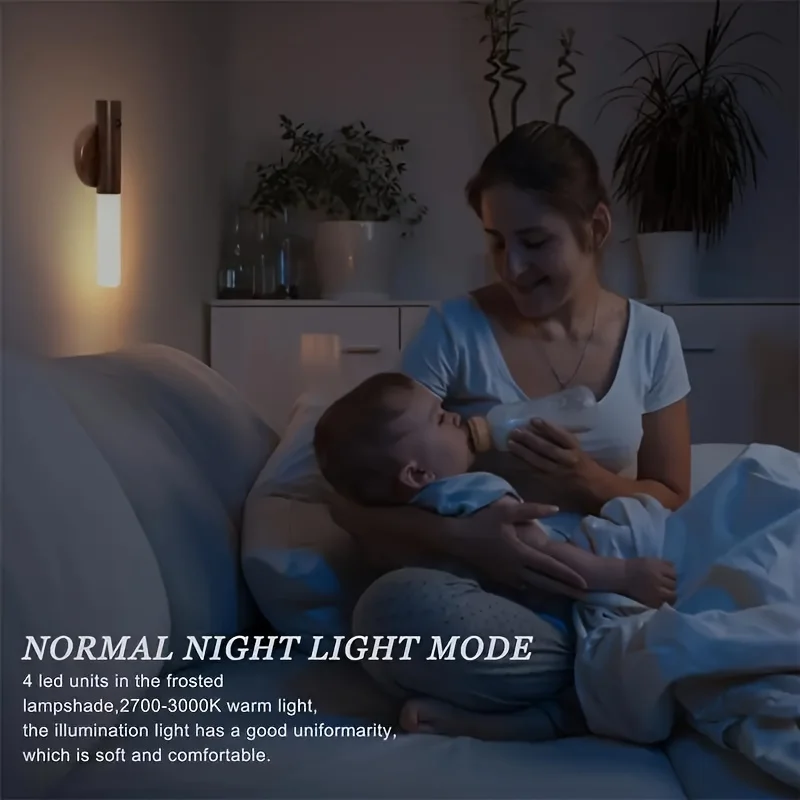 Sensore magnetico ricaricabile intelligente Luce notturna a LED USB Sensore del corpo umano Lampada da parete e lampada da parete senza fili o camera da letto di casa