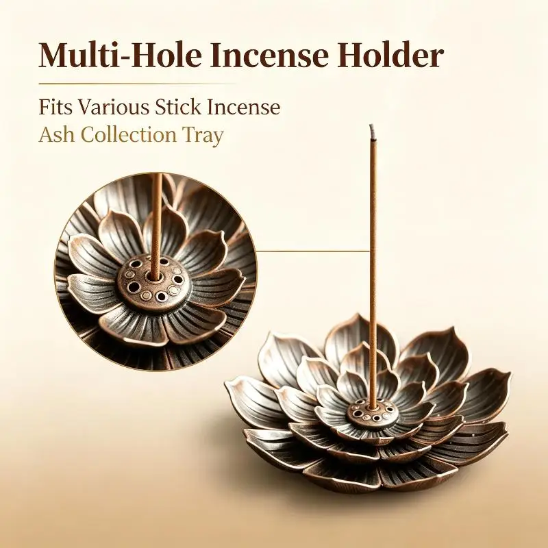 1Pcs Porous Lotus Zen Line Incense Insertion 2-In-1 Incense Holder Sandalwood Burner Lncense Plate Tray Retro Home Decorations