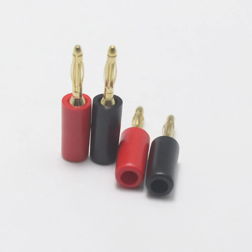 1pcs red +1pcs balck PE Gold Plated 2.5mm Banana Plug Welding Type Sensor connector For OD3mm Cable