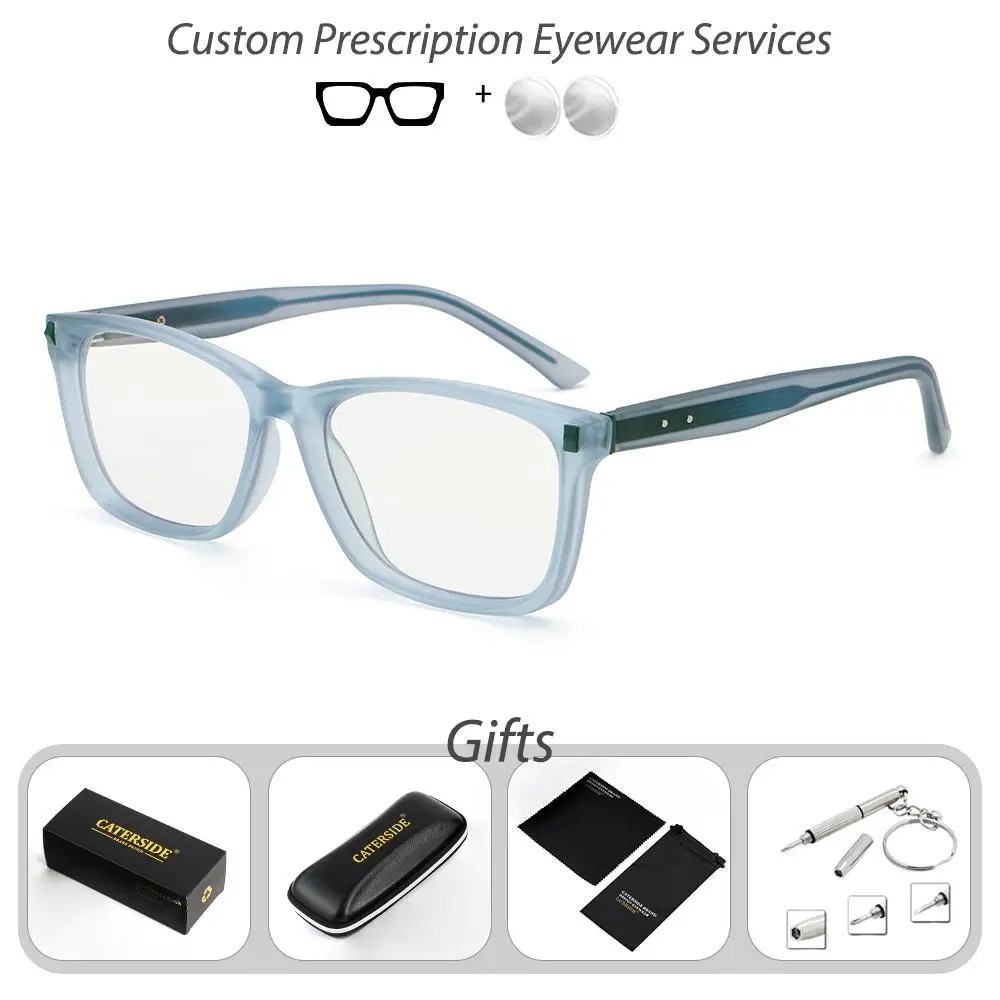 CATERSIDE Unisex Optische Brillen Individuell Angepasste Eckige Gläser Korrekturbrillen Modische Outdoor-Fahr- und Lesebrillen – Detail 10