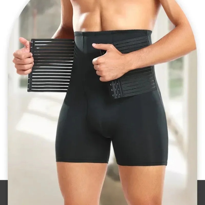 

Shapewear Men’s High Waisted Tummy Control Butt Pads Panties Waist Trainer Body Shaper Corset Padded Thigh Breathable