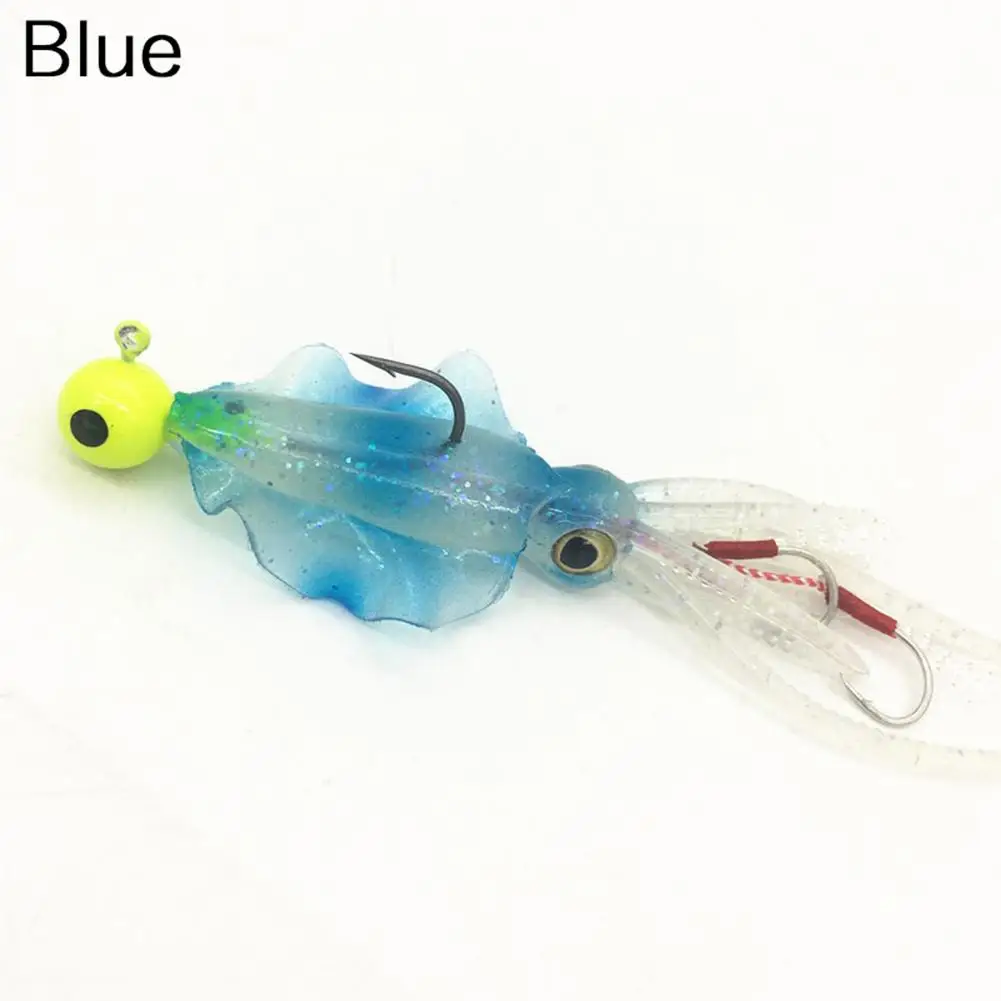 YFASHION 13cm Silicone Fishing Soft Lure Simulation Luminous Octopus Squid Skirt Sea Fishing Wobbler False Bait