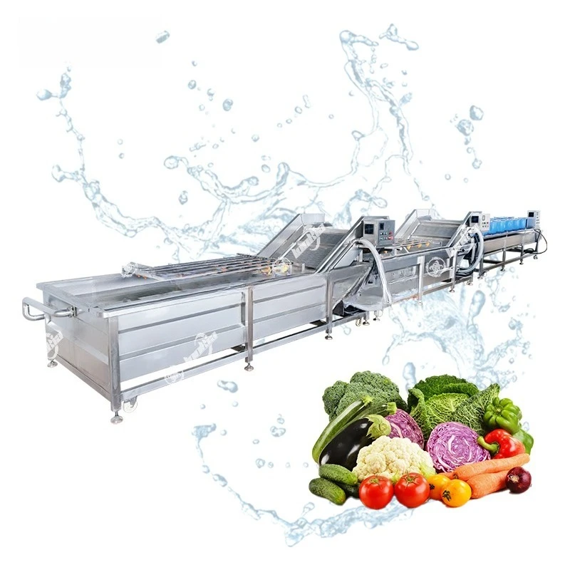 Automatic Fruit Vegetable Washing Machine Line Food Grade Fruit Vegetable Washer Blanching Drying Line