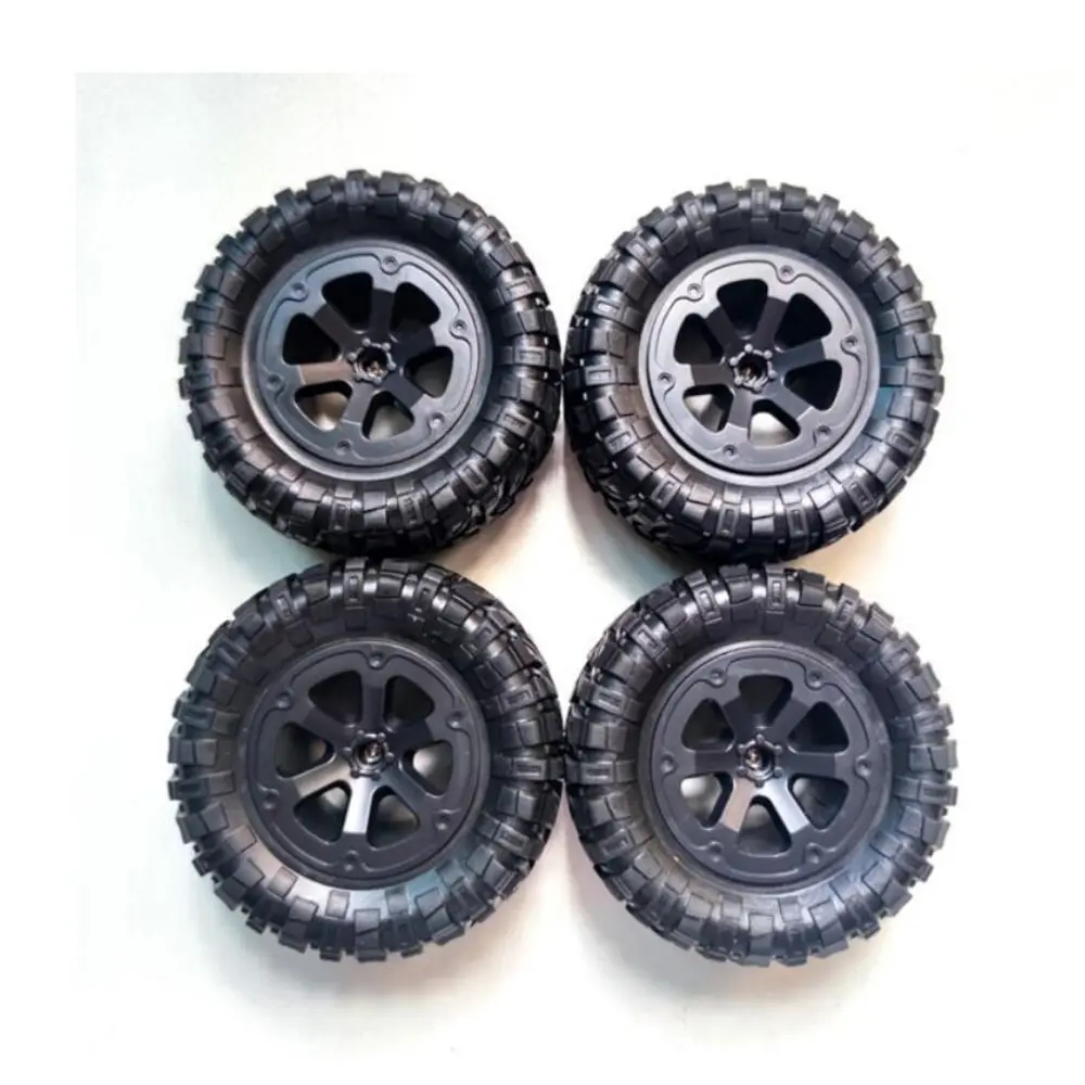 4pcs 73mm Tire Tyre Wheel Black Upgrade RC Car Parts Remote Control Car Rubber Toy Accessories for FY001 FY002 003/WPL B-14 C-14