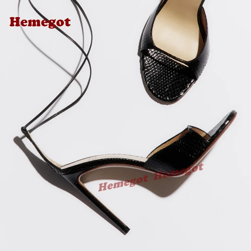 Gold Cross Strappy Sandals One Strap Open Toe Stiletto Heels Women's Sandals 2025 New Arrival Lace Up Snakeskin Elegant Shoes