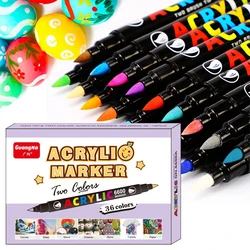 GN 84 Colors Acrylic Paint Markers Pens Two Tone Double Nib Soft Brush for Rock Painting,Calligraphy,Brush Lettering,Easter Egg