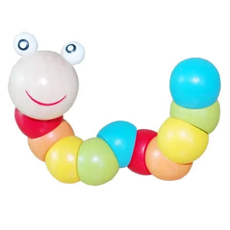 Kinder Twist-farbige Insekten Spielzeug Holz Pädagogische Vielzahl Twisting Inchworm Spielzeug Holz Intelligenz Baby DIY Block Spielzeug