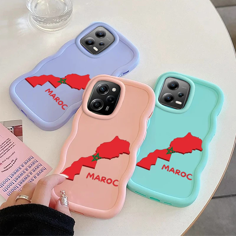 MAROC موضة موجة جراب هاتف ل Xiaomi 14T POCO C50 C51 C55 C65 X3 X5 X6 X7 M6 Pro لينة واقية معكرون غطاء